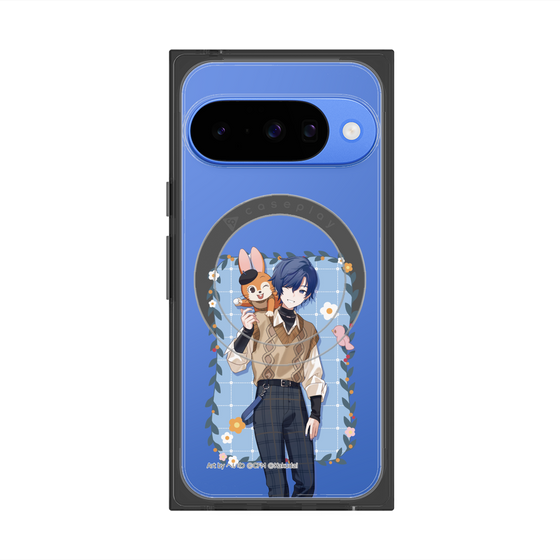 Premium Square Case with Pixelsnap［ Hatsune Miku × Kuppy Ramune - KAITO × Kuppy - Full-body Illustration 1 ］
