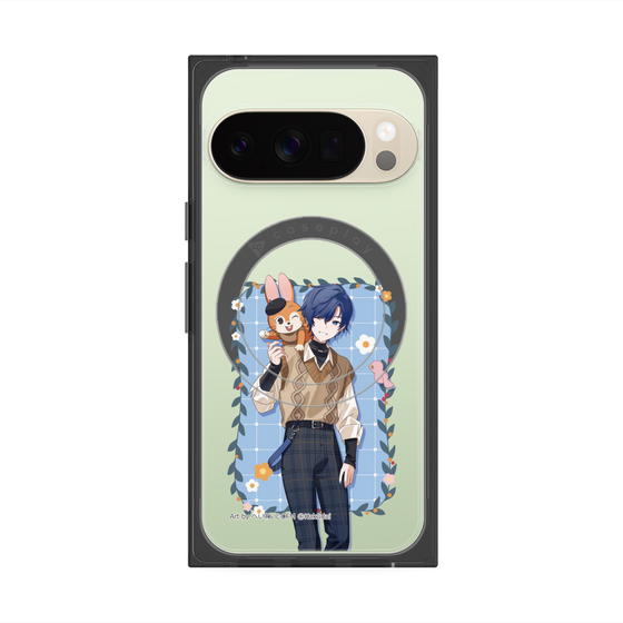Premium Square Case with Pixelsnap［ Hatsune Miku × Kuppy Ramune - KAITO × Kuppy - Full-body Illustration 1 ］