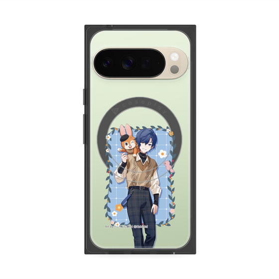Premium Square Case with Pixelsnap［ Hatsune Miku × Kuppy Ramune - KAITO × Kuppy - Full-body Illustration 1 ］