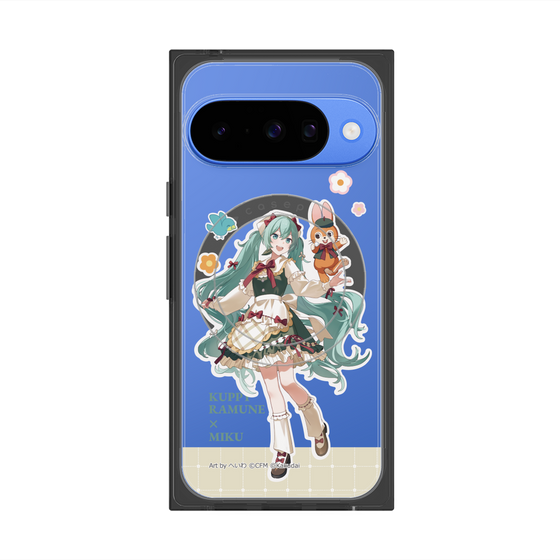 Premium Square Case with Pixelsnap［ Hatsune Miku × Kuppy Ramune - Hatsune Miku × Kuppy - Full-body Illustration 2 ］