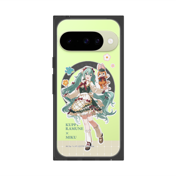 Premium Square Case with Pixelsnap［ Hatsune Miku × Kuppy Ramune - Hatsune Miku × Kuppy - Full-body Illustration 2 ］