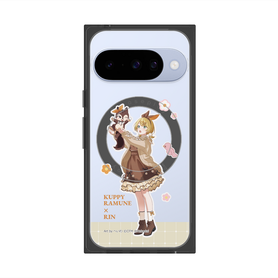 Premium Square Case with Pixelsnap［ Hatsune Miku × Kuppy Ramune - Kagamine Rin × Ram - Full-body Illustration 2 ］