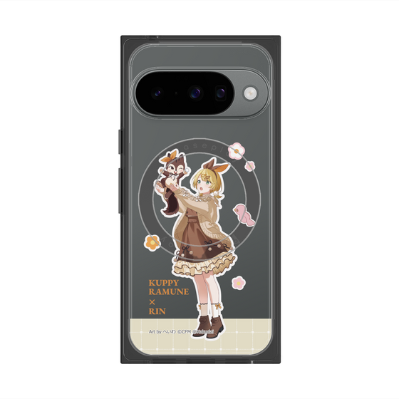 Premium Square Case with Pixelsnap［ Hatsune Miku × Kuppy Ramune - Kagamine Rin × Ram - Full-body Illustration 2 ］