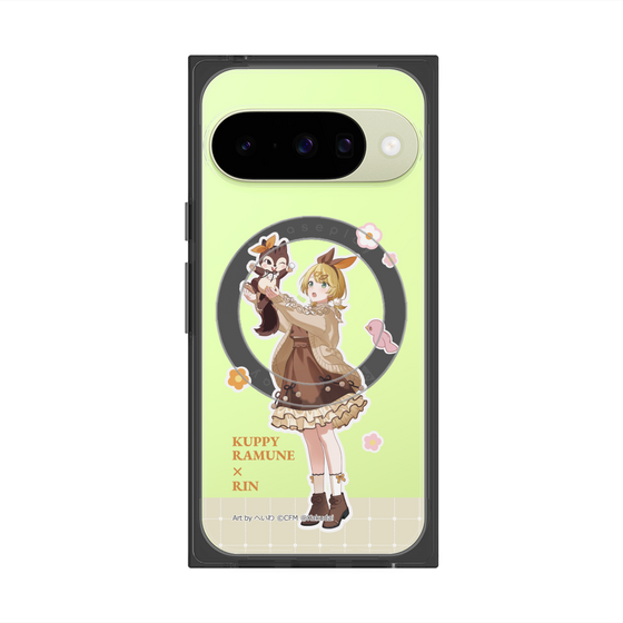 Premium Square Case with Pixelsnap［ Hatsune Miku × Kuppy Ramune - Kagamine Rin × Ram - Full-body Illustration 2 ］