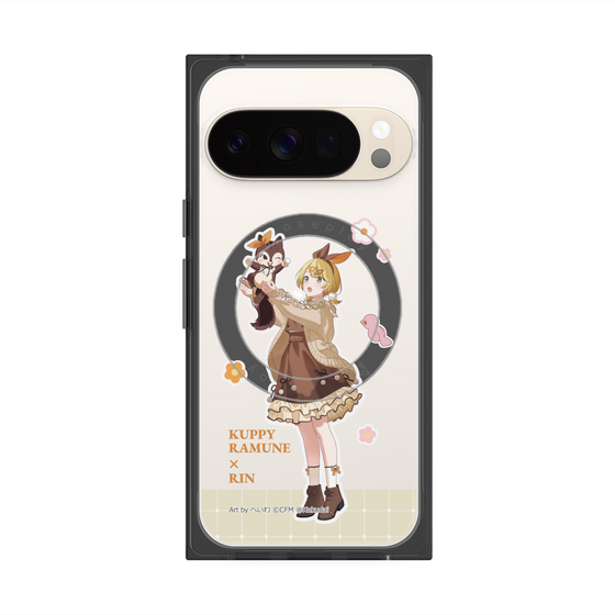 Premium Square Case with Pixelsnap［ Hatsune Miku × Kuppy Ramune - Kagamine Rin × Ram - Full-body Illustration 2 ］
