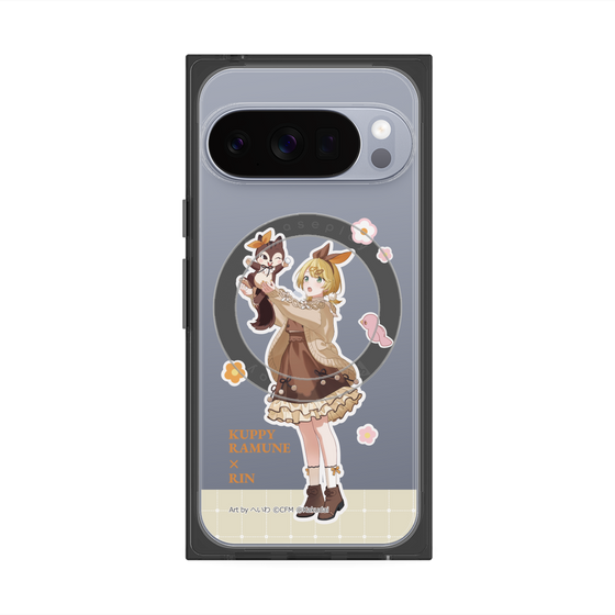 Premium Square Case with Pixelsnap［ Hatsune Miku × Kuppy Ramune - Kagamine Rin × Ram - Full-body Illustration 2 ］