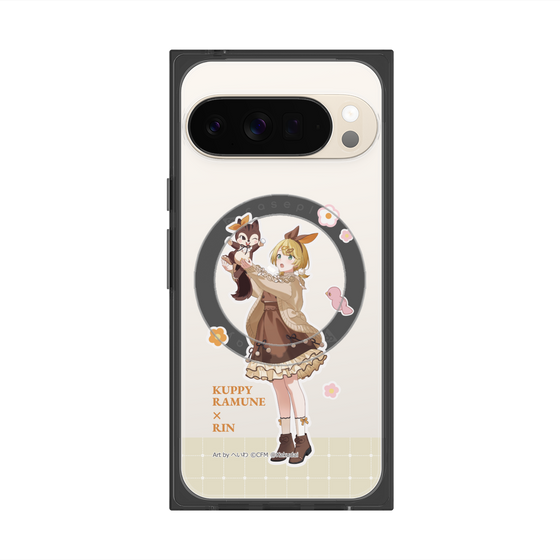 Premium Square Case with Pixelsnap［ Hatsune Miku × Kuppy Ramune - Kagamine Rin × Ram - Full-body Illustration 2 ］