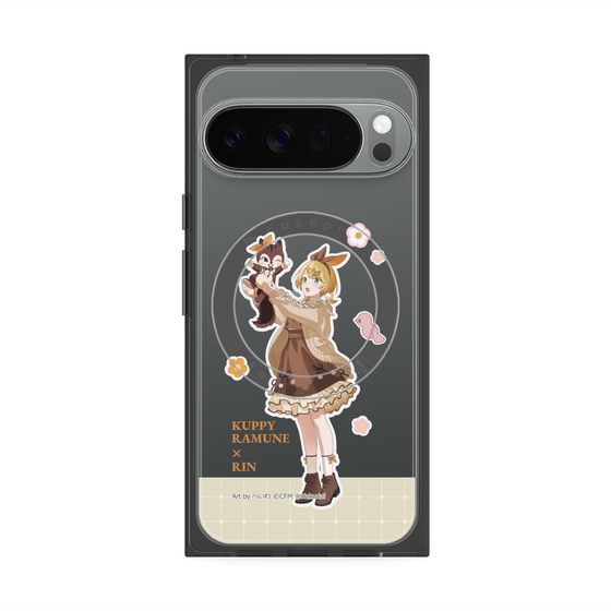 Premium Square Case with Pixelsnap［ Hatsune Miku × Kuppy Ramune - Kagamine Rin × Ram - Full-body Illustration 2 ］