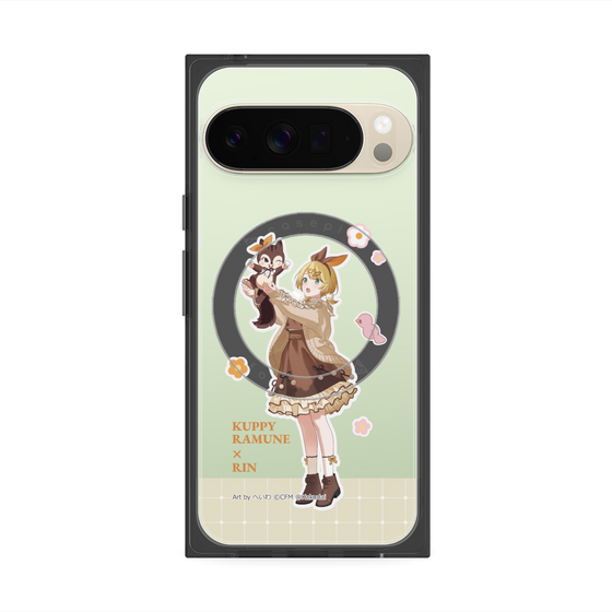 Premium Square Case with Pixelsnap［ Hatsune Miku × Kuppy Ramune - Kagamine Rin × Ram - Full-body Illustration 2 ］
