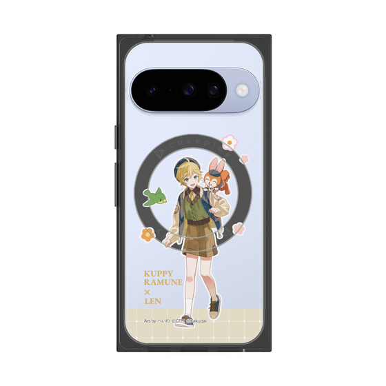 Premium Square Case with Pixelsnap［ Hatsune Miku × Kuppy Ramune - Kagamine Len × Kuppy - Full-body Illustration 2 ］