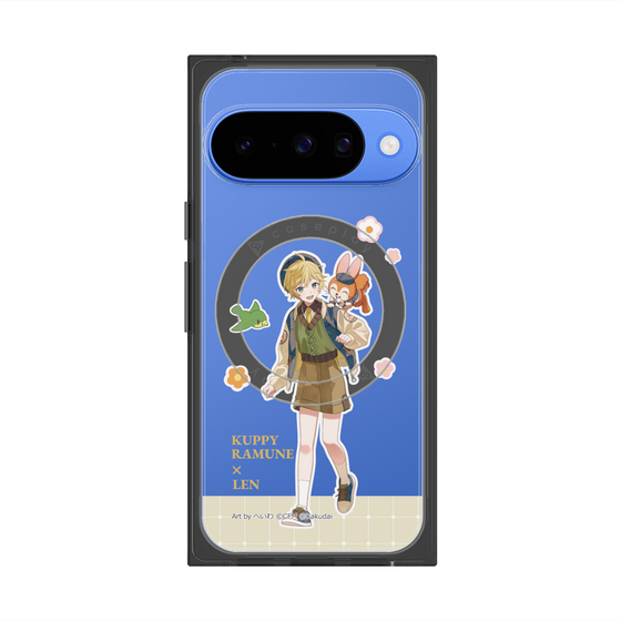 Premium Square Case with Pixelsnap［ Hatsune Miku × Kuppy Ramune - Kagamine Len × Kuppy - Full-body Illustration 2 ］
