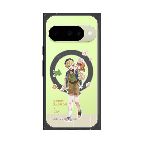 Premium Square Case with Pixelsnap［ Hatsune Miku × Kuppy Ramune - Kagamine Len × Kuppy - Full-body Illustration 2 ］