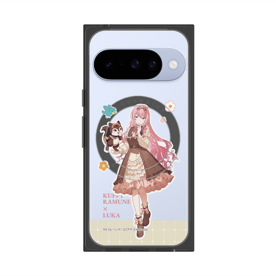 Premium Square Case with Pixelsnap［ Hatsune Miku × Kuppy Ramune - Megurine Luka × Ram - Full-body Illustration 2 ］