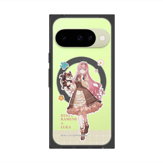 Premium Square Case with Pixelsnap［ Hatsune Miku × Kuppy Ramune - Megurine Luka × Ram - Full-body Illustration 2 ］