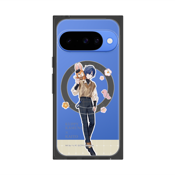 Premium Square Case with Pixelsnap［ Hatsune Miku × Kuppy Ramune - KAITO × Kuppy - Full-body Illustration 2 ］
