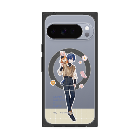 Premium Square Case with Pixelsnap［ Hatsune Miku × Kuppy Ramune - KAITO × Kuppy - Full-body Illustration 2 ］