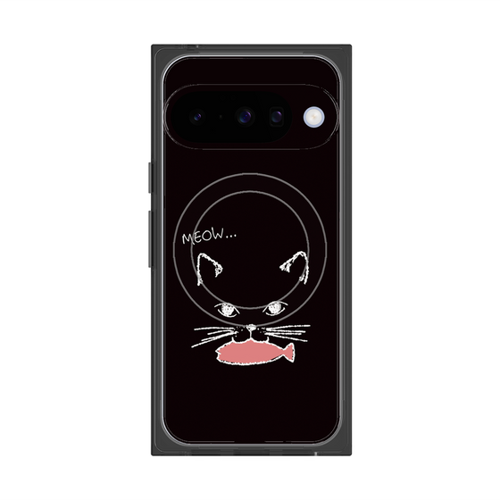 Premium Square Case with Pixelsnap［ Very Greedy Cat - Black ］
