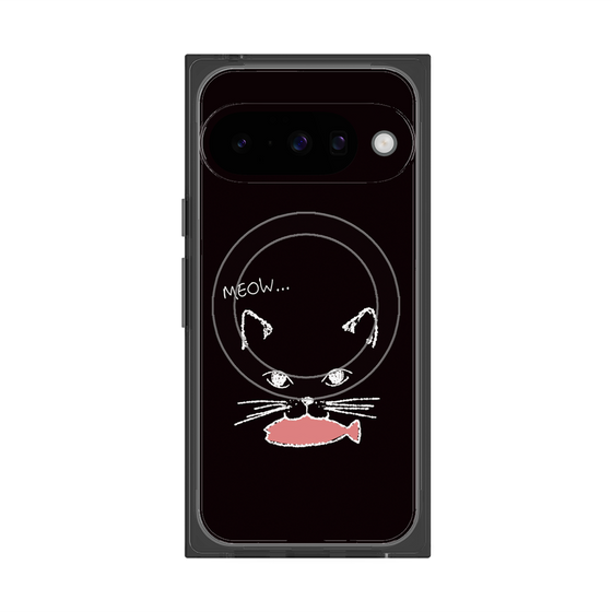 Premium Square Case with Pixelsnap［ Very Greedy Cat - Black ］
