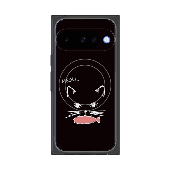 Premium Square Case with Pixelsnap［ Very Greedy Cat - Black ］