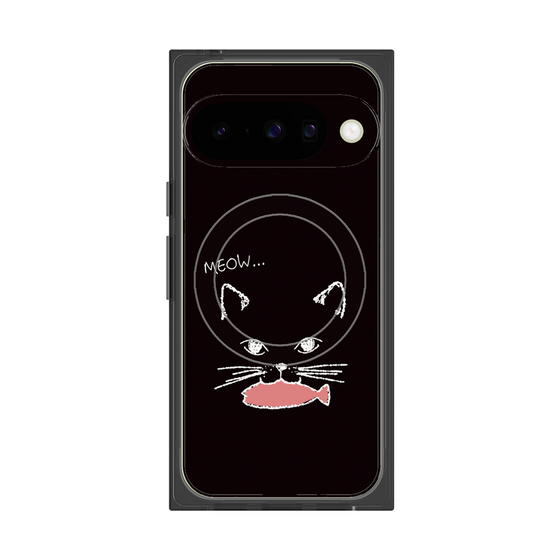 Premium Square Case with Pixelsnap［ Very Greedy Cat - Black ］