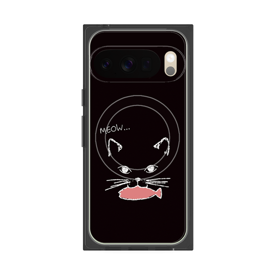 Premium Square Case with Pixelsnap［ Very Greedy Cat - Black ］