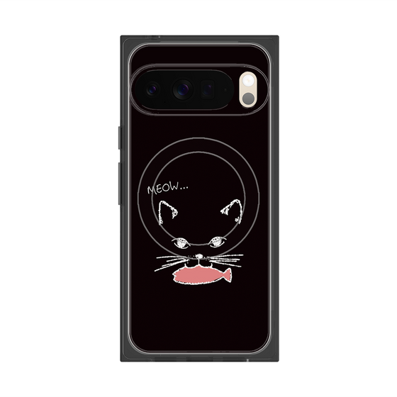 Premium Square Case with Pixelsnap［ Very Greedy Cat - Black ］