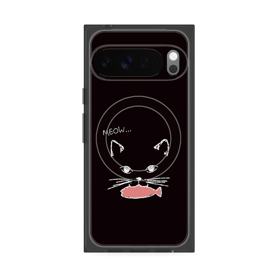 Premium Square Case with Pixelsnap［ Very Greedy Cat - Black ］