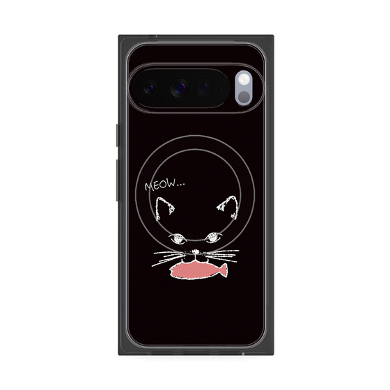 Premium Square Case with Pixelsnap［ Very Greedy Cat - Black ］