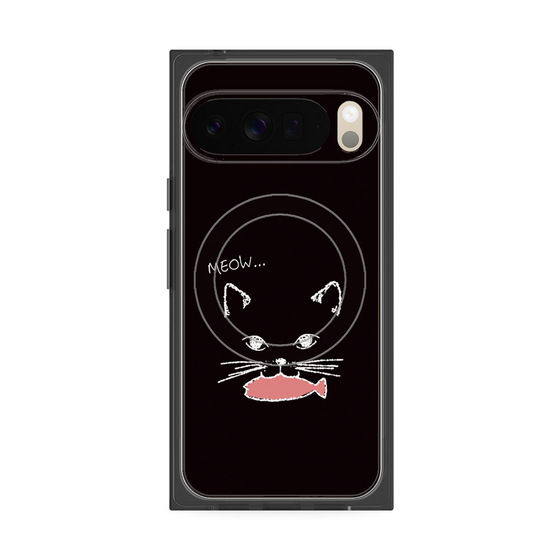 Premium Square Case with Pixelsnap［ Very Greedy Cat - Black ］