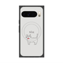 Premium Square Case with Pixelsnap［ Bow Tie Cat - White ］
