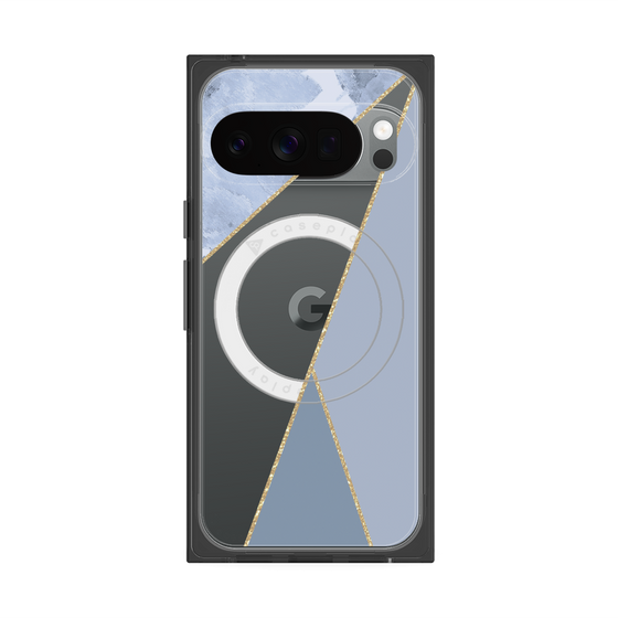 Premium Square Case with Pixelsnap［ Marble Triangle Palette - Blue ］