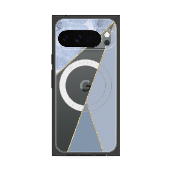 Premium Square Case with Pixelsnap［ Marble Triangle Palette - Blue ］