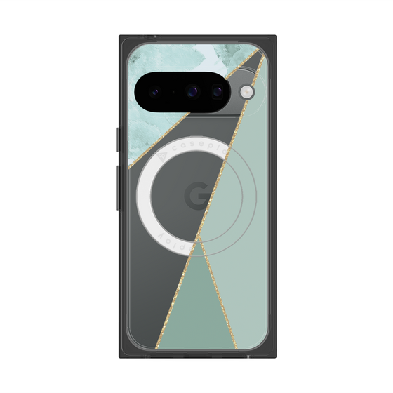 Premium Square Case with Pixelsnap［ Marble Triangle Palette - Green ］