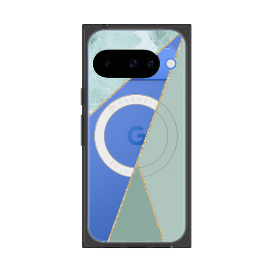 Premium Square Case with Pixelsnap［ Marble Triangle Palette - Green ］