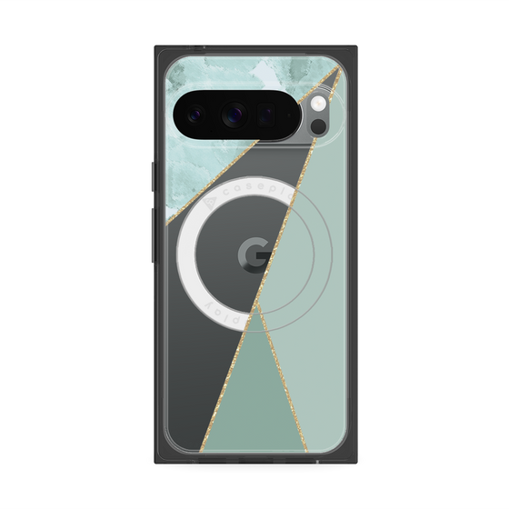 Premium Square Case with Pixelsnap［ Marble Triangle Palette - Green ］