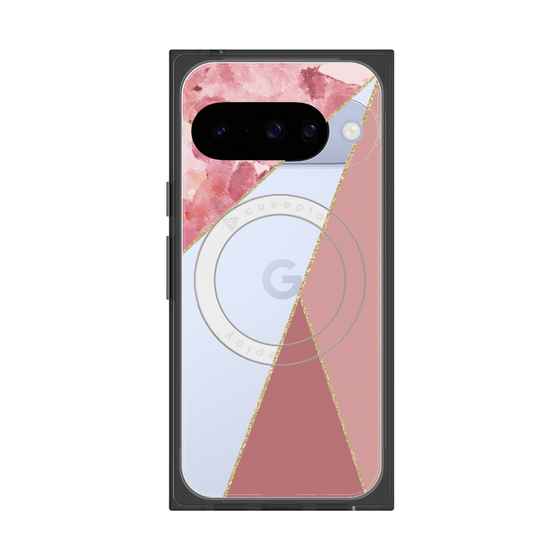 Premium Square Case with Pixelsnap［ Marble Triangle Palette - Pink ］
