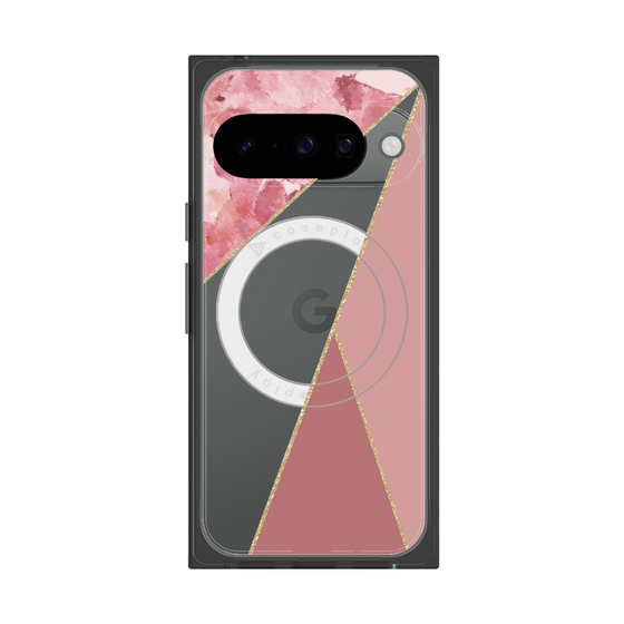 Premium Square Case with Pixelsnap［ Marble Triangle Palette - Pink ］