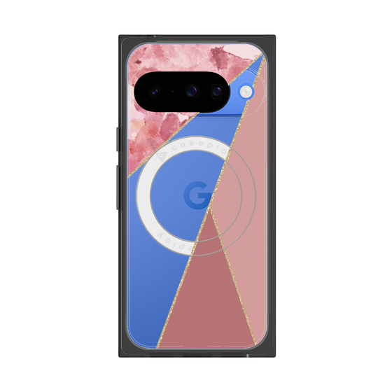 Premium Square Case with Pixelsnap［ Marble Triangle Palette - Pink ］