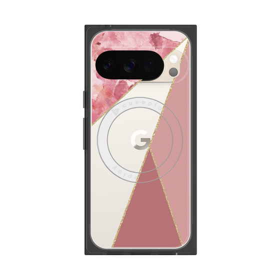 Premium Square Case with Pixelsnap［ Marble Triangle Palette - Pink ］
