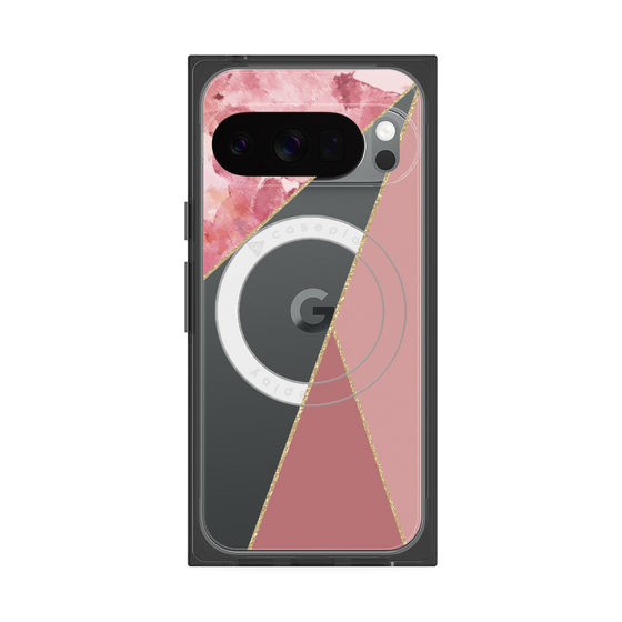 Premium Square Case with Pixelsnap［ Marble Triangle Palette - Pink ］