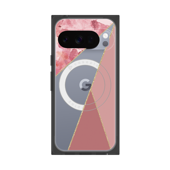Premium Square Case with Pixelsnap［ Marble Triangle Palette - Pink ］