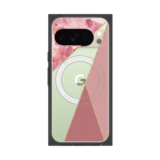 Premium Square Case with Pixelsnap［ Marble Triangle Palette - Pink ］
