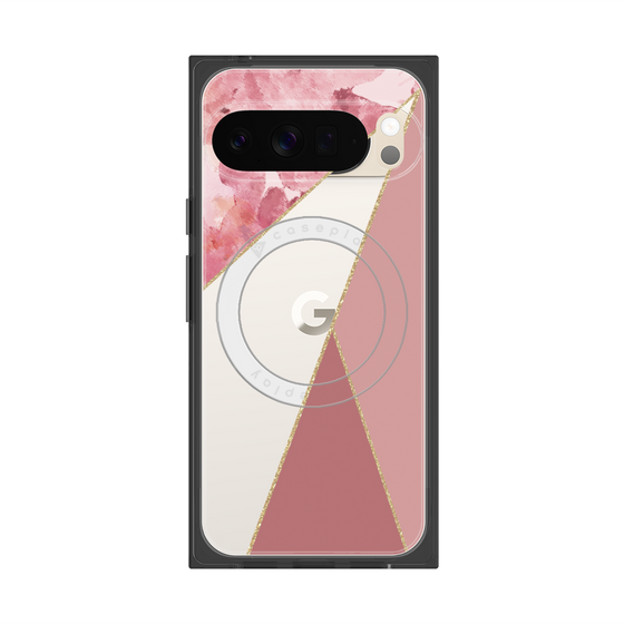 Premium Square Case with Pixelsnap［ Marble Triangle Palette - Pink ］