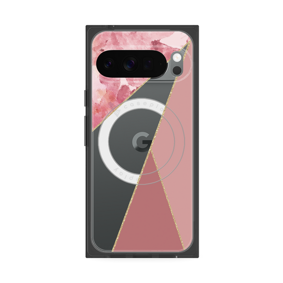 Premium Square Case with Pixelsnap［ Marble Triangle Palette - Pink ］
