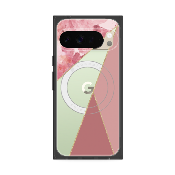 Premium Square Case with Pixelsnap［ Marble Triangle Palette - Pink ］