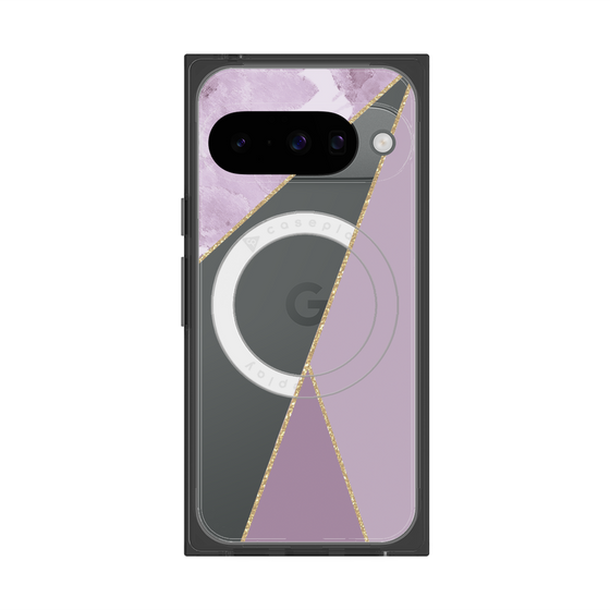 Premium Square Case with Pixelsnap［ Marble Triangle Palette - Purple ］