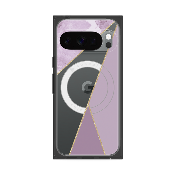 Premium Square Case with Pixelsnap［ Marble Triangle Palette - Purple ］