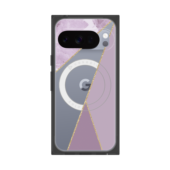 Premium Square Case with Pixelsnap［ Marble Triangle Palette - Purple ］