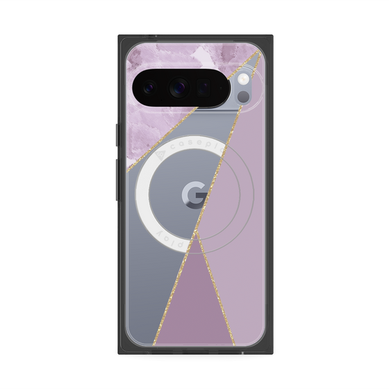 Premium Square Case with Pixelsnap［ Marble Triangle Palette - Purple ］