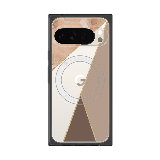 Premium Square Case with Pixelsnap［ Marble Triangle Palette - Brown ］